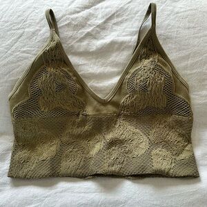 Olive Lace Longline Bralette